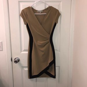 Tan and Black Short Dress